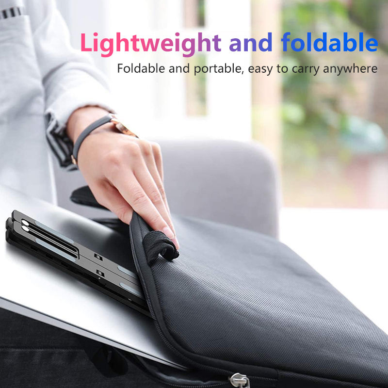 16 Inch Adjustable Portable Laptop Stand Aluminum Alloy Black White Folding PC Desktop Holder for Home Office Metal Material