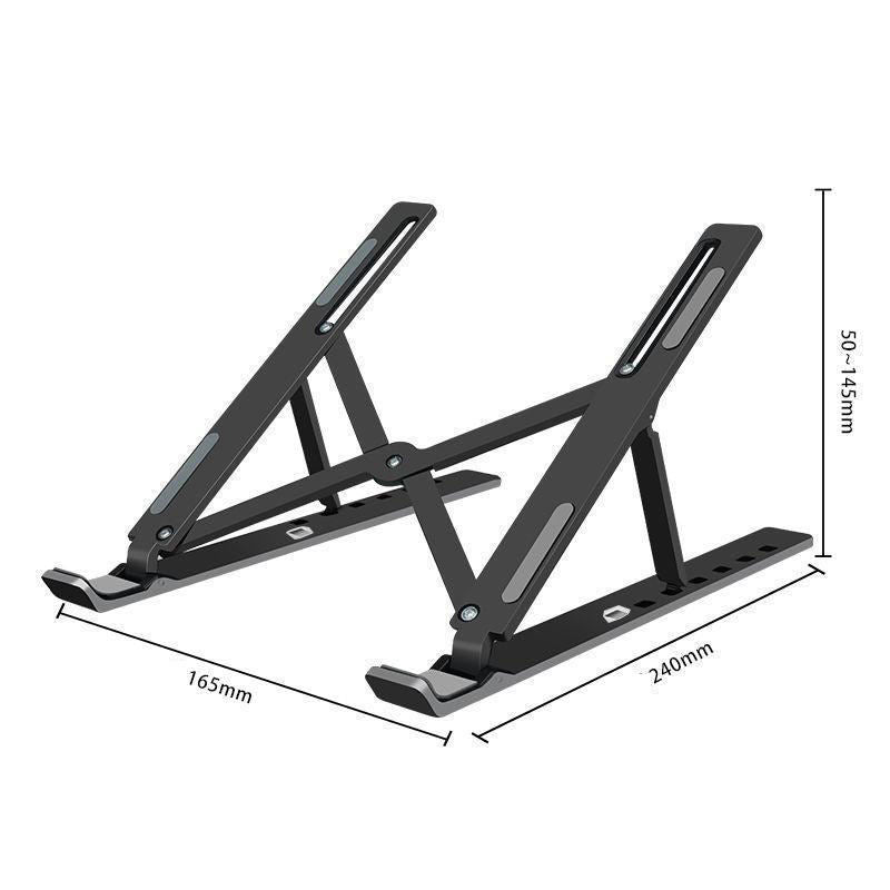 16 Inch Adjustable Portable Laptop Stand Aluminum Alloy Black White Folding PC Desktop Holder for Home Office Metal Material